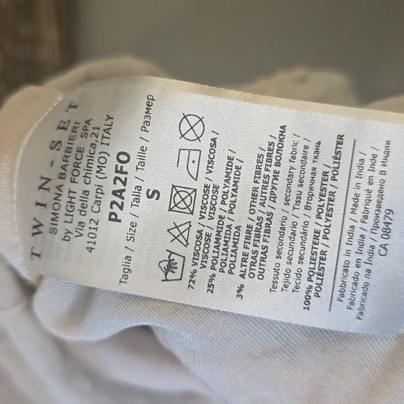 Twin Set Simona Barbieri Elegant Cream Blouse with Floral Accents, Size S - Picture 4 of 4